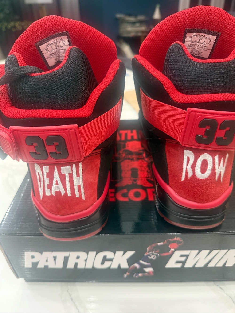 Patrick Ewing Athletics “Death Row”  High-Top Bball Shoes - Red & Black Suede - Picture 2 of 16